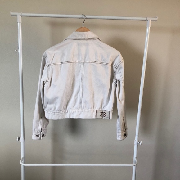 Zara ivory cropped denim jacket - Picture 7 of 7